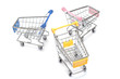 Shopping carts on white Shopping carts on white