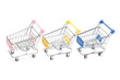 Shopping carts on white Shopping carts on white