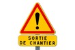 Panneau provisoire de danger aux abords d'un chantier