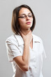 Sore throat young woman