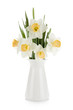 Bouquet of white daffodils in flowerpot Bouquet of white daffodils in flowerpot