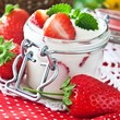 Erdbeeren und Joghurt