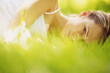 Photo: woman sleep on grass woman sleep on grass
