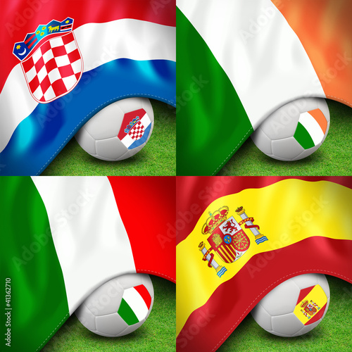 Illustrazione: euro 2012 group c soccer ball and flag euro 2012 group c soccer ball and flag
