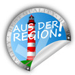 Sticker- Aus der Region! mit Leuchtturm