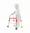 3D old man with a walker