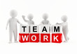 3D people working together as a team