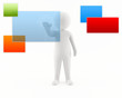 3D man with colorful touchscreens