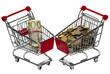 Shopping Cart with money