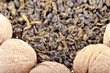 Green tea and walnuts Green tea and walnuts