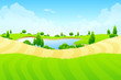 Green landscape with lake Green landscape with lake