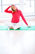 Foto: Pretty young woman doing YOGA exercise at home Pretty young woman doing YOGA exercise at home