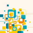 Colorful layout with retro shapes.
