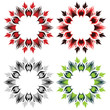 set of flowers