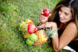 Woman with fruits Woman with fruits