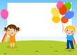 Happy children. Kids frame. Place for your text.