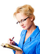Business woman  with  notebook and pen