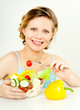 woman with vegetables
