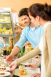 Dessert selection at cafeteria self-service buffet