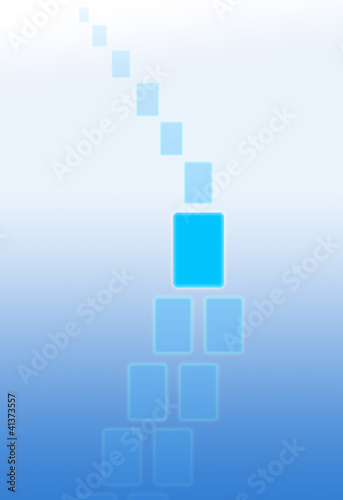 Illustration: Blue rectangular shapes falling Blue rectangular shapes falling