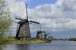 windmills row at kinderdijk, netherlands