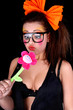 Woman in doll style with creative make-up Woman in doll style with creative make-up