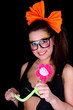Woman in doll style with creative make-up Woman in doll style with creative make-up