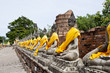 row of buddha image in wat yai chai mongkol, thailand row of buddha image in wat yai chai mongkol, thailand