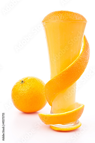 Photo: Orange peel wrapped around a glass Orange peel wrapped around a glass