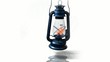 blue Lantern with burning flame with white background blue Lantern with burning flame with white background
