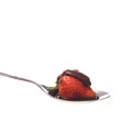 strawberry in chocolate sauce