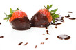 strawberry covered in dark chocolate