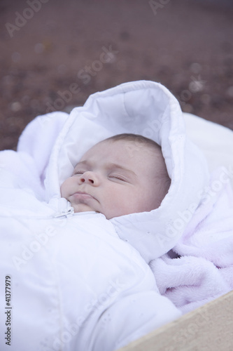 Photo: baby asleep in box baby asleep in box