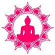 Lotus Blüte - Buddha - Meditation - Vektor - einfarbig