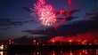 Colorful fireworks on the black sky background Colorful fireworks on the black sky background