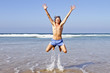 Happy guy jumping out of the water Happy guy jumping out of the water