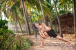 Yoga twisting pose