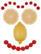 Funny face made from fruit