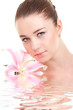 Cute woman with flower Cute woman with flower