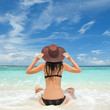 Young fashion woman on the beach Young fashion woman on the beach