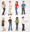 Group cartoon business people