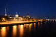 night panoramic scene in Riga, Latvia night panoramic scene in Riga, Latvia