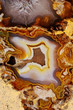 Natural brown agate with crystals