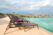 Swimming pool by a beach at the modern luxury hotel, Halkidiki,