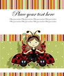 Beautiful girl and ladybugs