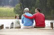 Photo: Father,son and grandfather fishing Father,son and grandfather fishing