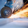 metal sawing close up