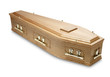 ornate mahogany coffin casket with brass handles