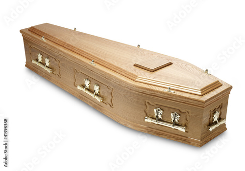 Photo: ornate mahogany coffin casket with brass handles ornate mahogany coffin casket with brass handles