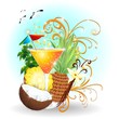 Bibita Succo di Frutta-Pina Colada Fresh Exotic Drink-Vector Bibita Succo di Frutta-Pina Colada Fresh Exotic Drink-Vector